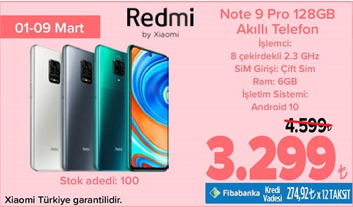 Xiaomi Redmi Note 9 Pro 128 GB Akıllı Telefon image