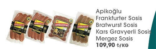 Apikoğlu Frankfurter/Bratwurst/Kars Gravyerli/Mergez Sosis Kg image