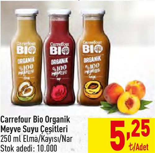 Carrefour Bio Organik Meyve Suyu Çeşitleri 250 ml image