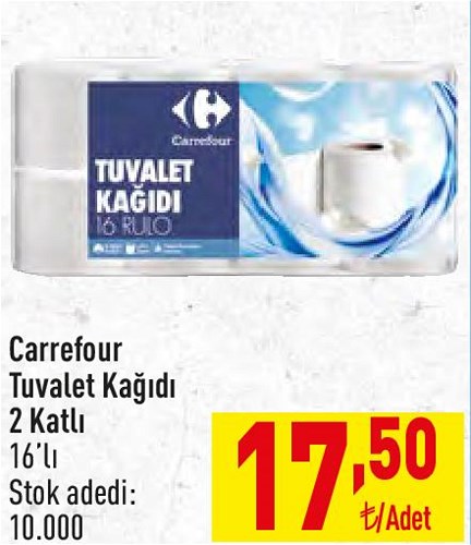 Carrefour Tuvalet Kağıdı 2 Katlı 16'lı image