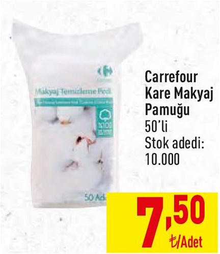 Carrefour Kare Makyaj Pamuğu 50'li image