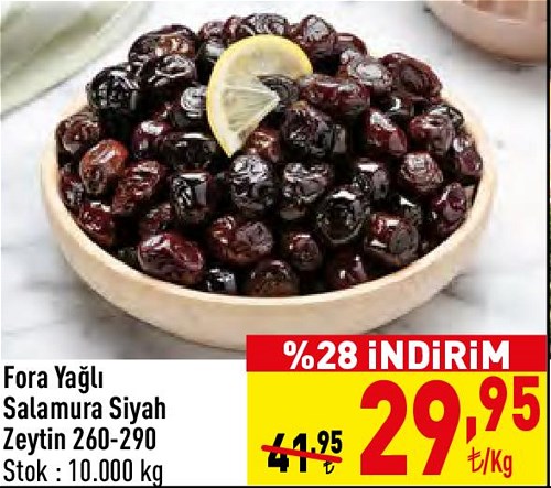 Fora Yağlı Salamura Siyah Zeytin 260-290 Kg image