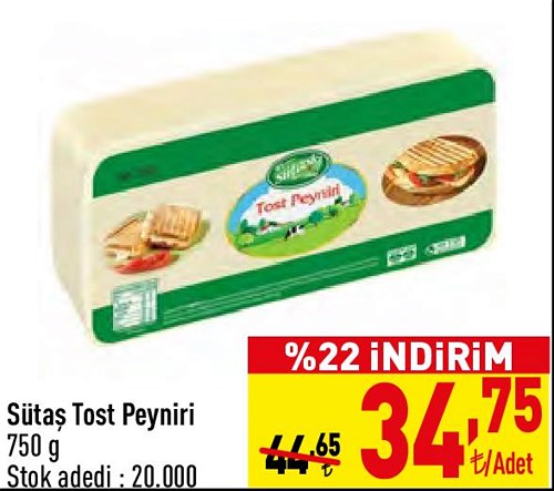 Sütaş Tost Peyniri 750 g image