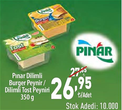 Pınar Dilimli Burger Peynir / Dilimli Tost Peyniri 350 g image