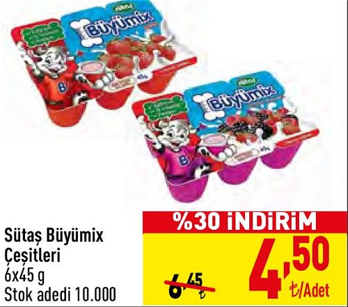 Sütaş Büyümix Çeşitleri 6x45 g image