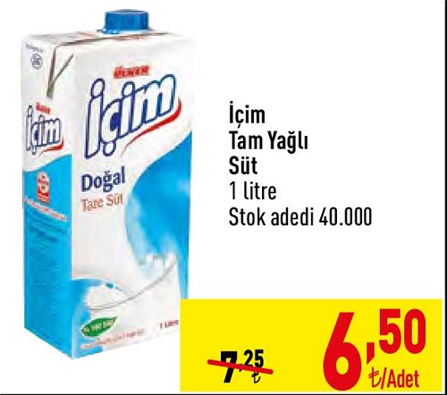 İçim Tam Yağlı Süt 1 litre image