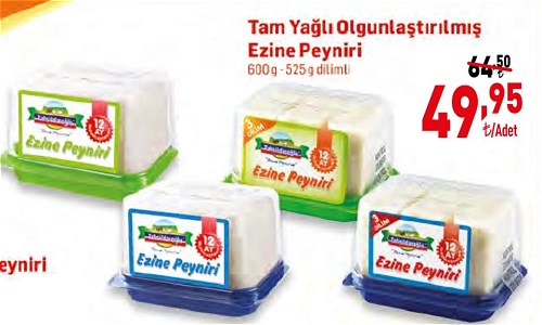 Tahsildaroğlu Tam Yağlı Olgunlaştırılmış Ezine Peyniri 600-525 g Dilimli image