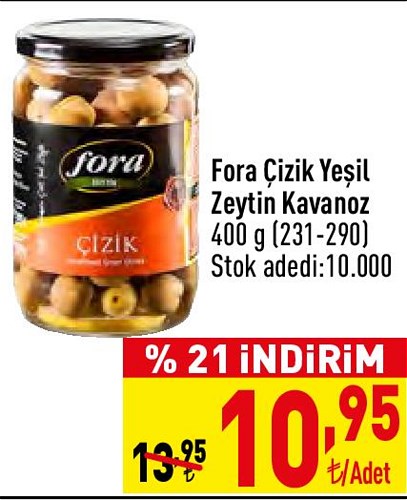 Fora Çizik Yeşil Zeytin Kavanoz 400 g (231-290) image