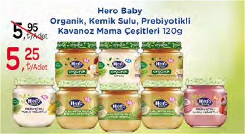 Hero Baby Organik, Kemik Sulu, Prebiyotikli Kavanoz Mama Çeşitleri 120g image