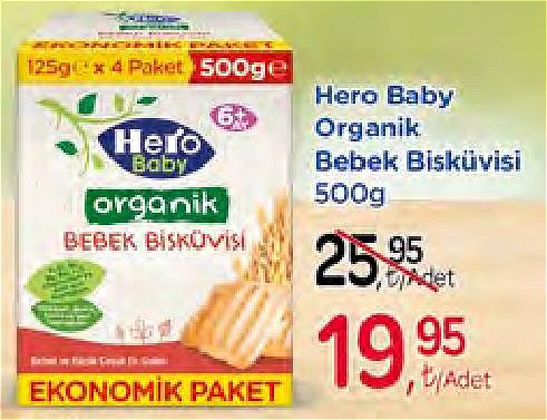 Hero Baby Organik Bebek Bisküvisi 500g image