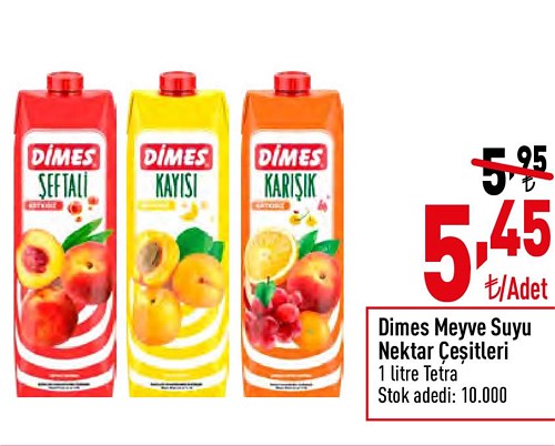 Dimes Meyve Suyu Nektar Çeşitleri 1 litre Tetra image