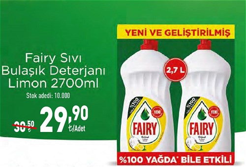 Fairy Sıvı Bulaşık Deterjanı Limon 2700 ml image