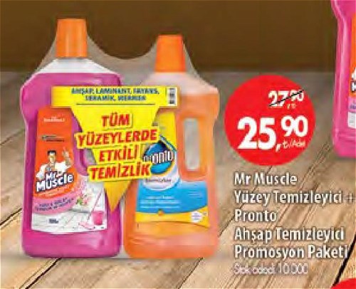 Mr. Muscle Yüzey Temizleyici + Pronto Ahşap Temizleyici Promosyon Paketi image