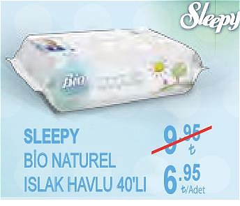 Sleepy Bio Naturel Islak Havlu 40'lı image