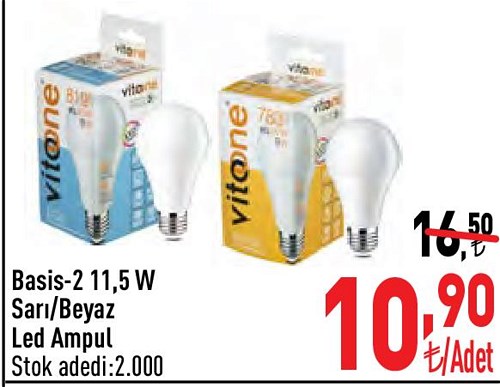 Basis-2 11,5 W Sarı/Beyaz Led Ampul image