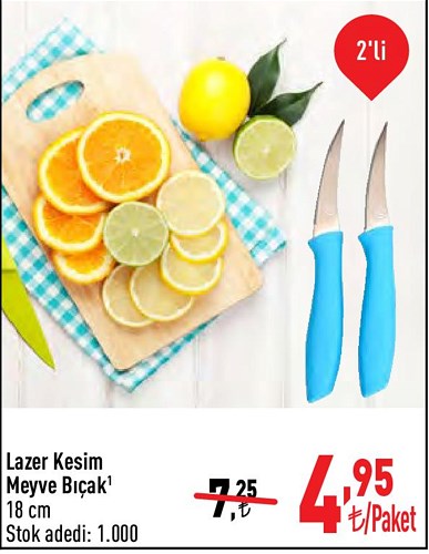 Lazer Kesim Meyve Bıçak 18 cm 2'li image