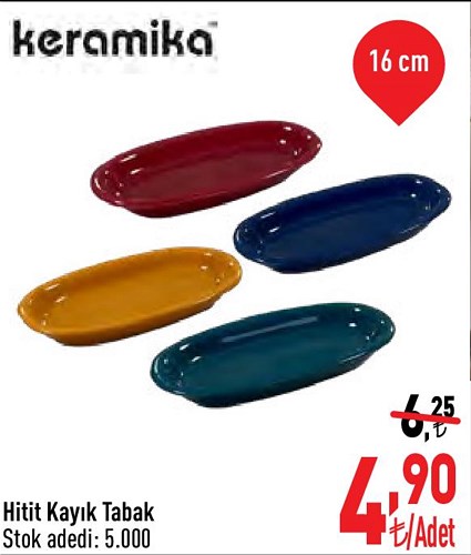 Keramika Hitit Kayık Tabak 16 cm image