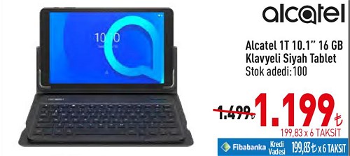 Alcatel 1T 10.1" 16 GB Klavyeli Siyah Tablet image