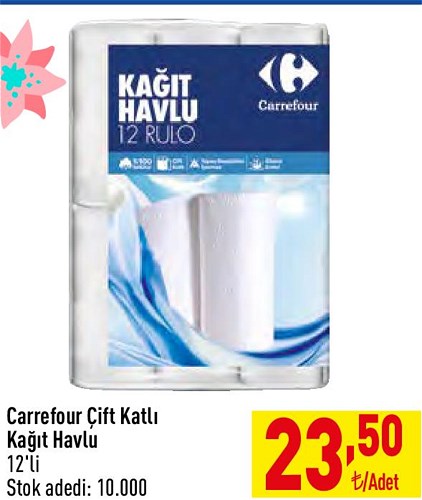 Carrefour Çift Katlı Kağıt Havlu 12'li image