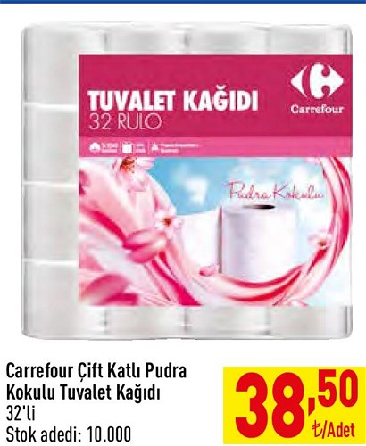 Carrefour Çift Katlı Pudra Kokulu Tuvalet Kağıdı 32'li image