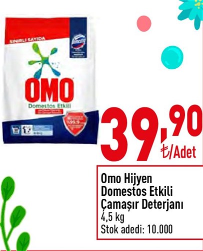 Omo Hijyen Domestos Etkili Çamaşır Deterjanı 4,5 kg image