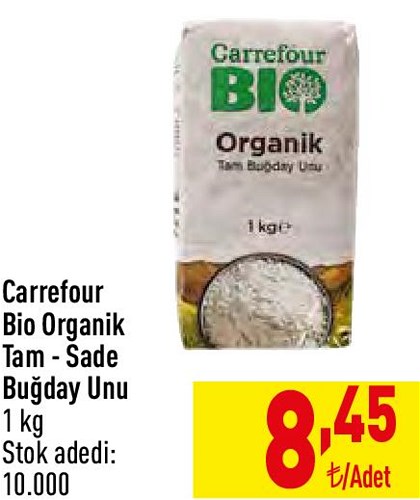 Carrefour Bio Organik Tam - Sade Buğday Unu 1 kg image