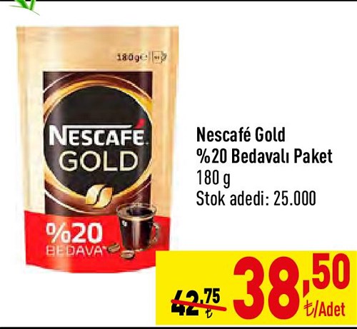 Nescafe Gold %20 Bedavalı Paket 180 g image