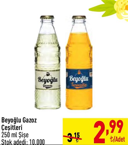 Beyoğlu Gazoz Çeşitleri 250 ml Şişe image