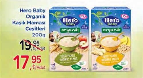 Hero Baby Organik Kaşık Maması Çeşitleri 200 g image