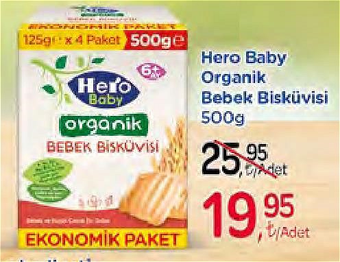 Hero Baby Organik Bebek Bisküvisi 500 g image