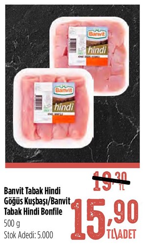 Banvit Tabak Hindi Göğüs Kuşbaşı/Banvit Tabak Hindi Bonfile 500 g image