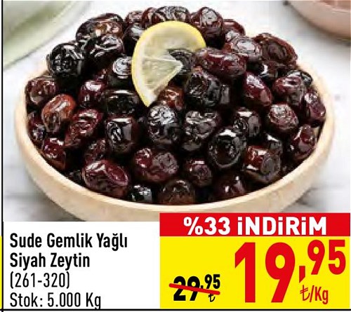 Sude Gemlik Yağlı Siyah Zeytin (261-320) kg image