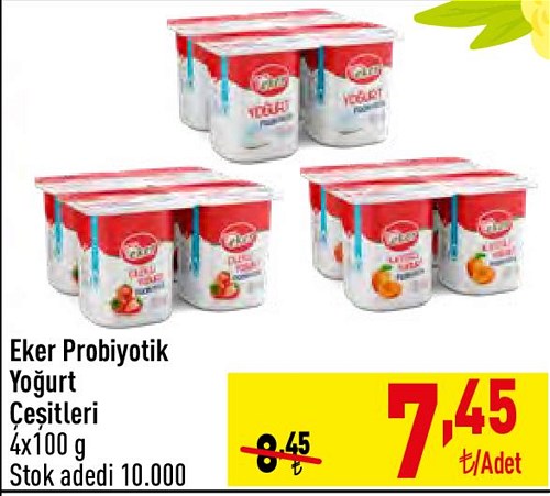 Eker Probiyotik Yoğurt Çeşitleri 4x100 g image