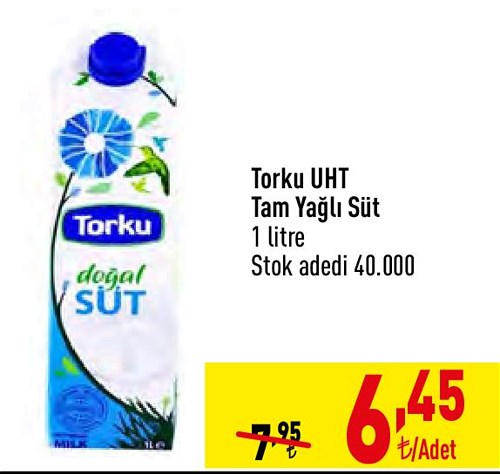 Torku Uht Tam Yağlı Süt 1 l image