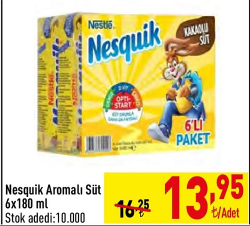 Nesquik Aromalı Süt 6x180 ml image