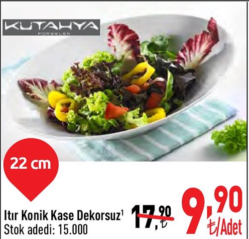 Kütahya Porselen Itır Konik Kase Dekorsuz 22 cm image