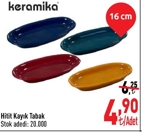 Keramika Hitit Kayık Tabak 16 cm image