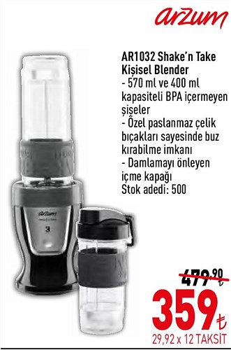 Arzum AR1032 Shake'n Take Kişisel Blender image