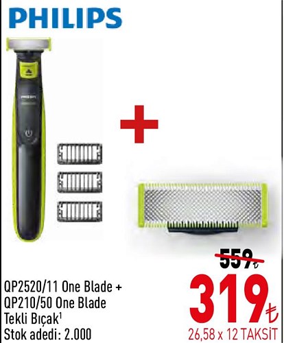 Philips QP2520/11 One Blade+QP210/50 One Blade Tekli Bıçak image