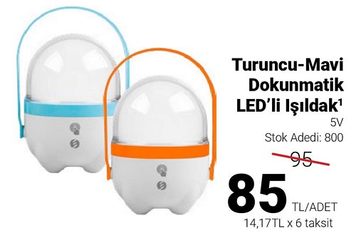 Turuncu-Mavi Dokunmatik Led'li Işıldak image