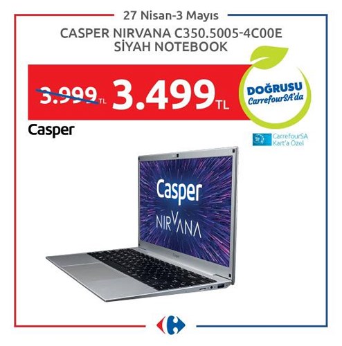 Casper Nirvana C350.5005-4C00E Siyah Notebook image