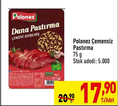 Polonez Çemensiz Pastırma 75 g image