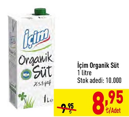 İçim Organik Süt 1 l image