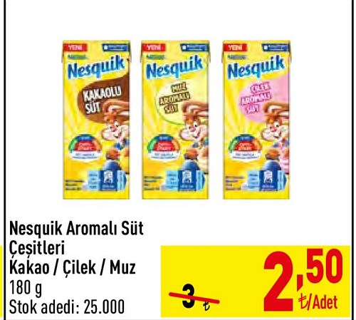 Nesquik Aromalı Süt Çeşitleri 180 ml image