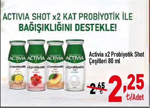 Activia x2 Probiyotik Shot Çeşitleri 80 ml image