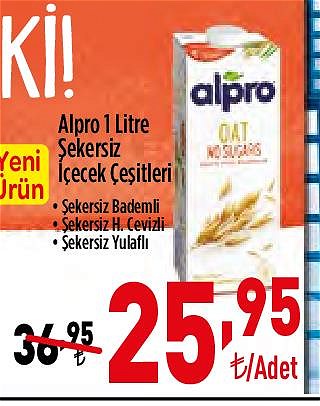 Alpro 1 l Şekersiz İçecek Çeşitleri image