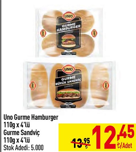 Uno Gurme Hamburger 110 gx4'lü/Gurme Sandviç 110 gx4'lü image