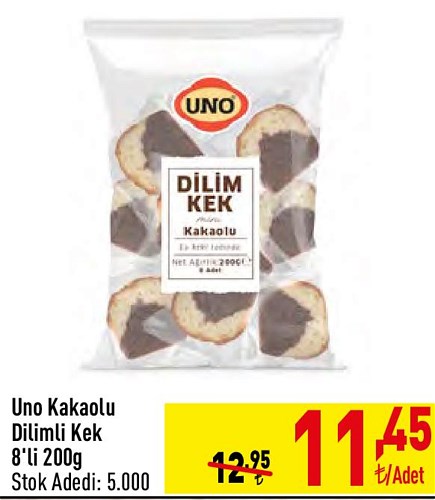 Uno Kakaolu Dilim Kek 8'li 200 g image