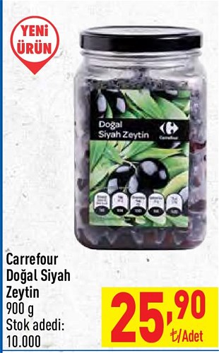 Carrefour Doğal Siyah Zeytin 900 g image