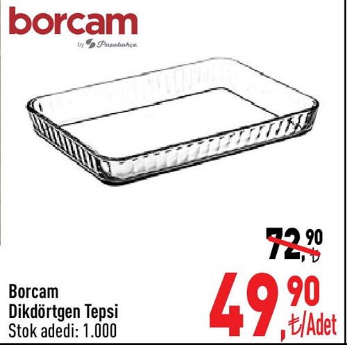 Paşabahçe Borcam Dikdörtgen Tepsi image